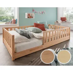 Ehrenkind Kinderbett Livo – Bodenbett aus massivem Buchenholz - Nachhaltiges Kinderbett mit Rausfallschutz, fördert Selbstständigkeit und motorische Entwicklung für sichere Nächte und Spielzeiten.