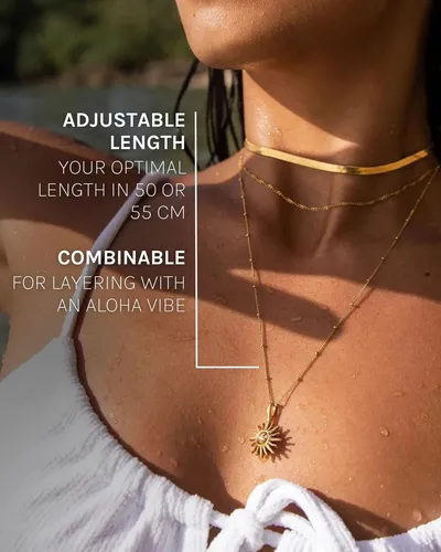 PURELEI Sun Kette - Gold - Ketten für strahlende Akzente, 18K vergoldet und verstellbar von 50 bis 55 cm – das perfekte It-Piece für jedes Outfit!