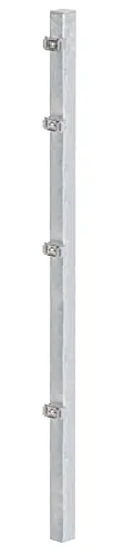 Pfosten ALBERTS Klemmlasche für Doppelstabmatte 6 x 4 x 200 cm - Gartenzäune – Robuster, feuerverzinkter Metallpfosten für langlebige Stabilität und einfache Montage von Doppelstabmatten.