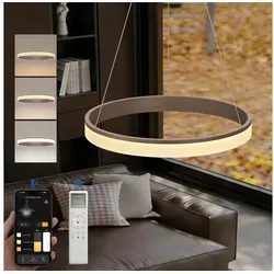 doporro Pendelleuchte Pendellampe Esszimmerlampe Dimmbar mit App & Fernbedienung Luvina02, einstellbarer Farbtemperatur von 3000–6000K, LED-Pendellampe 60 cm x 60 cm