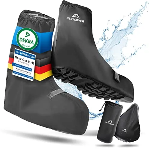 Nextcover Fahrrad-Überschuh - Universelle, 100% wind- & wasserdichte Überschuhe - Überschuhe für optimalen Wetterschutz, extra dicke Beschichtung für saubere Schuhe und trockene Füße – 100% Zufrieden oder Geld zurück!