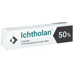 Ichtholan Zugsalbe 50% - Schnelle Hilfe bei Hautentzündungen - Arzneimittel zur Behandlung tiefer liegender eitriger Hautentzündungen. Schmerzlindernd und entzündungshemmend, zieht Eiter an die Oberfläche für schnelle Linderung.