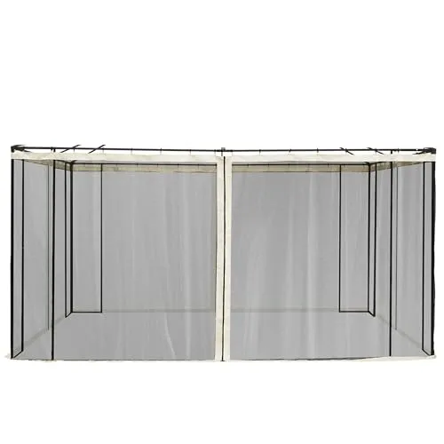 Outsunny Moskitonetz 352Lx0Wx207Hcm - Schwarz - Camping-Zubehör, schützt vor Insekten und sorgt für ungestörte Stunden im Freien bei gemeinsamen Essen und Versammlungen.