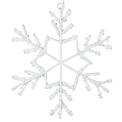 Schneeflocke mit 36 LED warm weiß – Fensterbild & Weihnachtsdeko - Wunderschöne Schneeflocke mit 36 warmweißen LEDs und Schneeoptik. Perfekt als Fensterlicht oder Außendeko für eine festliche Stimmung zur Weihnachtszeit.