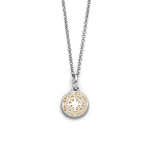 DUR Silberkette Kompass 2.0 K2668, 42 cm – Maritimer Schmuck mit echtem Strandsand - Ketten ohne Anhänger – Entdecken Sie die DUR Kette „Kompass 2.0“ mit echtem Strandsand und stilisierter Kompassrose, das perfekte Accessoire für Meeresliebhaber und Weltenbummler.