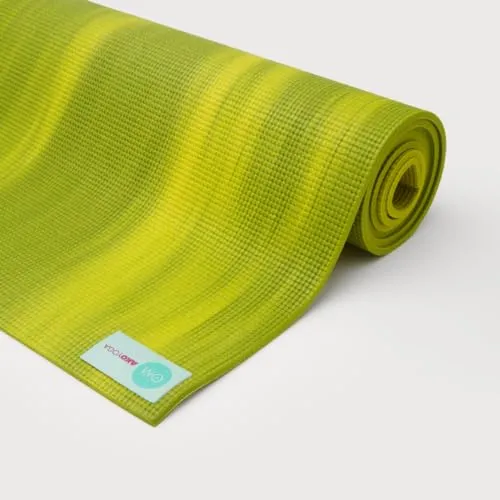 Yogabox Yogamatte Rainbow, grün/gelb - Hochwertige Yoga- und Pilatesmatte, rutschfest und komfortabel, ideal für alle Übungslevel. Waschbar bei 40ºC, leicht und handlich für unterwegs.