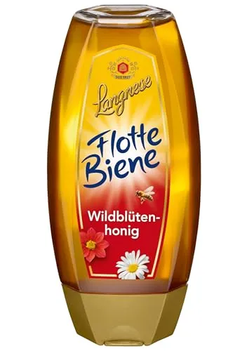 Langnese Flotte Biene Wildblüten-Honig, 500g - Brotaufstrich aus feinstem Wildblütenhonig, natürlich und aromatisch, perfekt für Ihr Frühstück oder zum Verfeinern von Speisen.