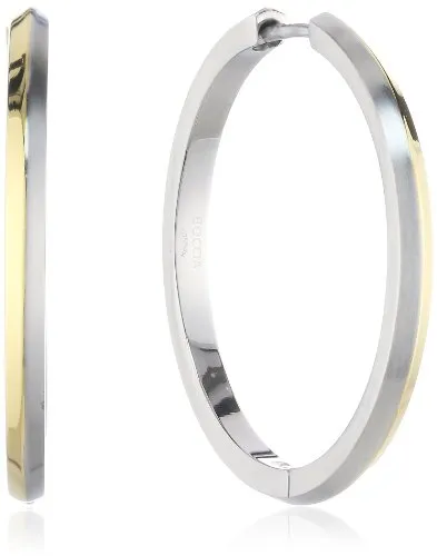 Boccia Damen-Creole Titan teilweise goldplatiert 0571-02 - Ohrringe für Damen, elegante Titan-Creolen mit goldplattierter Akzentuierung für einen stilvollen Look.
