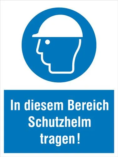 Gebotsschild Kopfschutz benutzen Kunststoff (B x H) 300mm x 400mm ISO 7010 1St.