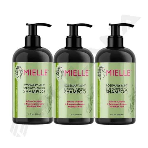 Mielle Organics Haarshampoo Rosmarin Mint für Haarwachstum - Shampoo für Haarwachstum und Kopfhautpflege mit Rosmarin und Minze, revitalisiert und stärkt alle Haartypen, bekämpft Schuppen und Haarausfall.