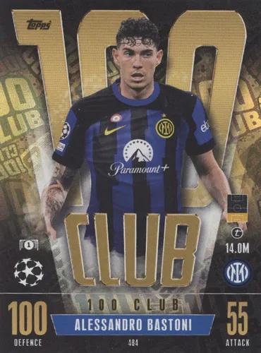 Topps Sammelkarte 484 - Alessandro Bastoni - 100 Club - 2023/2024