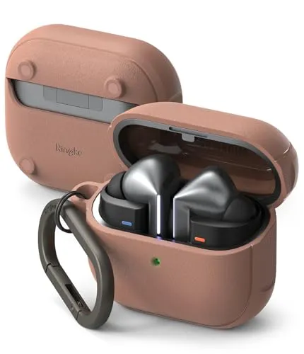 Ringke Onyx Magnetic Case [Kompatibel mit MagSafe] für Samsung Galaxy Buds 3 Pro / 3 Hülle, Stoßfeste Rutschfester Leicht Schutzhülle mit Karabiner für Magnetisches Laden/Zubehör - Constant Coral