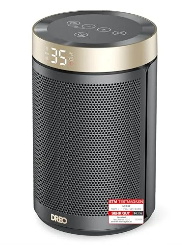 Dreo Energiesparender Heizlüfter 1500W - Elektroheizkörper mit leiser 34 dB Technologie, ideal für Schlafzimmer, bietet schnelle Wärme und umfassenden Sicherheitsfeatures wie Überhitzungs- und Kippschutz.