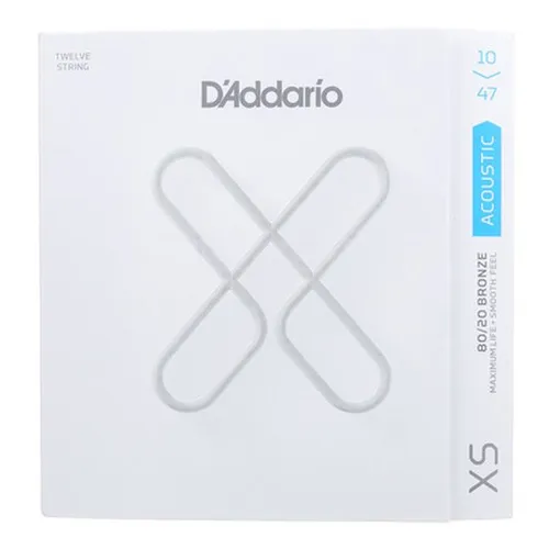 D'Addario XSABR1047-12 XS 10-47 12-String Saiten - Zubehör für Gitarre & Bass mit innovativer Beschichtung für dreimal längere Haltbarkeit und anhaltend angenehmes Spielgefühl.