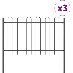 vidaXL Gartenzaun Grau 5.1 x 1 m aus pulverbeschichtetem Stahl - Robuster Gartenzaun aus wetterfestem pulverbeschichtetem Stahl, ideal für Gärten und Terrassen. Minimaler Pflegeaufwand und einfacher Aufbau machen ihn zur perfekten Wahl für jeden Außenbereich.