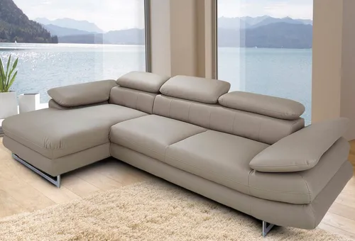 COTTA Ecksofa Solution L-Form, mit Arm- & Kopfteilverstellung, wahlweise mit Bettfunktion