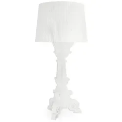 Kartell Bourgie Mat Tischleuchte weiß G907703 - Tischleuchte im Barockstil, dimmbar und nachhaltig aus Polycarbonat 2.0, kunstvoll plissiert und höhenverstellbar - ideal für stilvolle Akzente in jedem Raum.