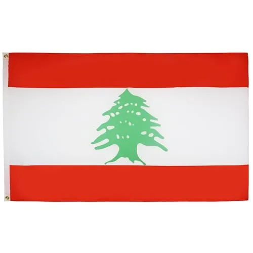 AZ FLAG - Flagge Libanon - 90x60 cm - Libanesische Fahne 100% Polyester mit Messing-Ösen - 50g