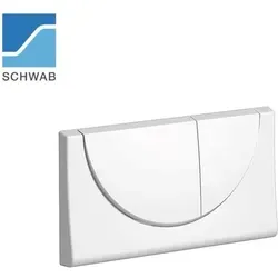 Schwab Viva Betätigungsplatte, weiß für UP Spülkasten 182 - Sanitärinstallation mit Zweimengenspülung, ideal für effiziente Wassernutzung und einfache Montage, komplett mit Befestigungsteilen.