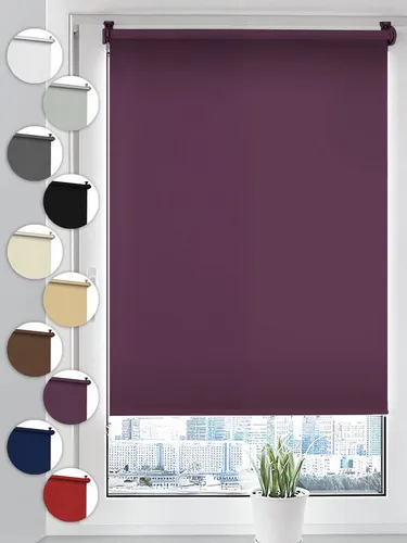 Verdunklungsrollo Seitenzugrollo, Sonello, verdunkelnd, einfach Montage ohne Bohren, freihängend, Klemmfix, 30cm x 100cm Violett Verdunkelungsrollo, Rollos Fenster, Sonnenschutz