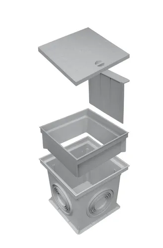Marley Einlaufschacht 300x300mm Schachtdeckel Geruchsverschluss + Aufsatz Ablauf