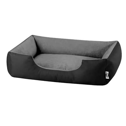 BedDog Hundebett L - Ergonomisches Hundekissen für Mittel-Kleine Hunde - Hochwertiges Hundebett aus strapazierfähigem Cordura und Microfaser-Velours, mit abnehmbarem, waschbarem Bezug. Ideal für drinnen und draußen, sorgt für hohen Komfort und Gelenkschonung.