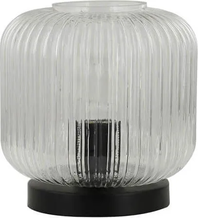 HOME DELUXE Tischlampe LILY - Transparent - Elegante Tischlampe aus Glas, ideal für Kinderzimmer. Der transparente Glasschirm sorgt für harmonisches Licht und eine angenehme Atmosphäre.