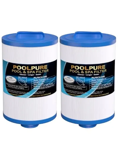 POOLPURE Spa Filter, Whirlpool Filter Replacement for Unicel 6CH-940, Pleatco PWW50P3, PWW50-P3, Filbur FC-0359, Waterway Plastics 817-0050, 25252, 378902, 03FIL1400 (Pack of 2)