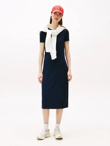 Tommy Jeans Jerseykleid mit Logostickerei - Sommerkleider für Damen, eng geschnitten mit hohem Tragekomfort und dehnbarer Struktur – ideal für lässige Sommerlooks.