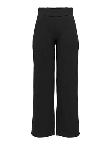 JdY Damen Jdylouisville Catia Wide Pant Jrs Noos - Weiche Stoffhose in Schwarz, XL / 32L EU - Damen-Hosen mit regulärer Passform, ideal für lässige Outfits und höchsten Tragekomfort dank weichem Material.