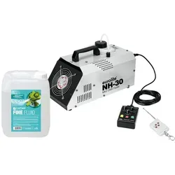 Eurolite NH-30 MK2 DMX Dunstnebelmaschine Set - Kompakte Dunstnebelmaschine für kleine Bühnen, erzeugt feinen Nebel für eindrucksvolle Lichtshows, inklusive 5 Liter Fluid und DMX-Steuerung.