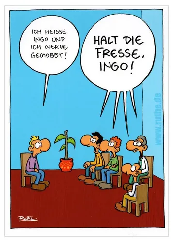 Postkarte Cartoon-Postkarte Ralph Ruthe "Halt die Fresse, Ingo!"