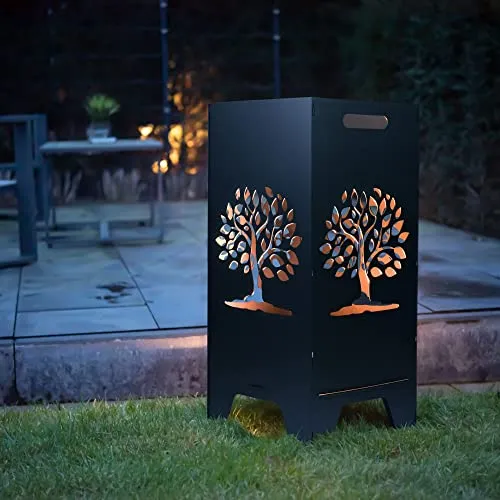 FEUERTONNEN BERTLING® Feuertonne mit Natur Motiv - Grills - Robuste Feuertonne aus hochwertigem 2mm Stahl, leicht aufbaubar mit Tragegriffen, ideal für gemütliche Gartenabende.