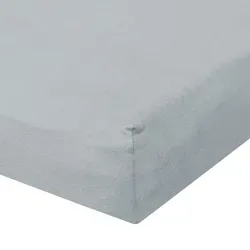 Traumschlaf Zwirn-Jersey Elasthan Spannbetttuch De-Luxe 180x200 - 200x220 cm | polar - grau - Luxuriöses Spannbetttuch aus hochwertigem Baumwollzwirn mit Elasthan für perfekten Sitz. Strapazierfähig und bügelfrei – ideal für Wasserbetten und Übergrößen, MADE IN GREEN zertifiziert für nachhaltige Qualität.