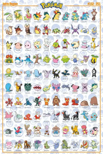 Poster Pokemon - Pokémon - Poster - Johto Pokemon