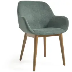 KAVE HOME Stuhl KONNA - Eleganter Esszimmerstuhl in Dark Green - Der KAVE HOME Stuhl KONNA vereint stilvolles Design und hohen Sitzkomfort. Mit robustem Eschenholzgestell und pflegeleichtem Chenille-Stoff ist er der perfekte Hingucker für Ihr Esszimmer.