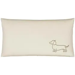 Elegante Mako-Satin Kissenbezug Companion natur beige 40x80 cm - Hochwertiger Kissenbezug aus Mako-Satin in natur beige, veredelt mit einem praktischen Qualitätsreißverschluss für einfachen Bezugwechsel. Ideal für stilvolle Akzente in Ihrem Wohnraum.