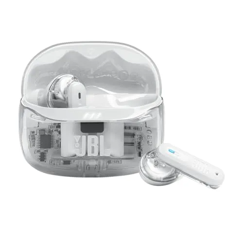JBL Tune Beam Ghost 2 - Kabellose Bluetooth-In-Ear-Kopfhörer - Kopfhörer mit adaptivem Noise-Cancelling und 48 h Wiedergabezeit, ideal für Musikliebhaber und Berufstätige, die Wert auf klare Anrufe legen.