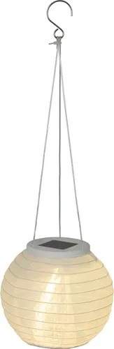 Solar LED Laterne Lampion 15x10cm Nylon Weiß / Warmweiß Deko Outdoor