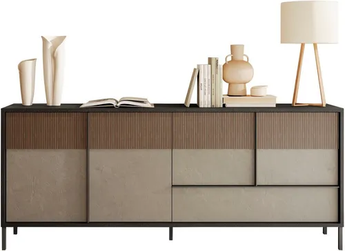Home affaire Sideboard Everest Breite 206 cm, Kommode mit 4 Türen u. 1 Schubkasten, Anrichte, Soft/Self Closing, Korpus 22 mm