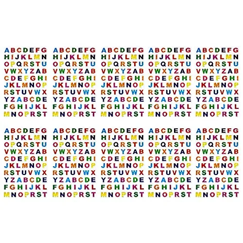 Oblique Unique® 700x Buchstaben Sticker Alphabet ABC Aufkleber Bunt Hologramm Effekt 10 Bögen á 70 Stück für Schuleinführung zum Basteln Scrapbooking