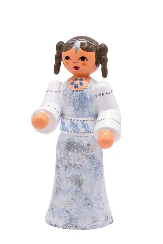 Uhlig Holzkunst - Prinzessin im Brautkleid aus "Aschenbrödel" - 7cm - Figuren, Skulpturen & Statuen, handgefertigte Holzfigur aus Deutschland, ideal als liebevolle Dekoration oder Geschenk für Märchenliebhaber.