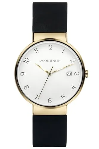 Jacob Jensen Herrenarmbanduhr Titan Quarz Goldfarben 186