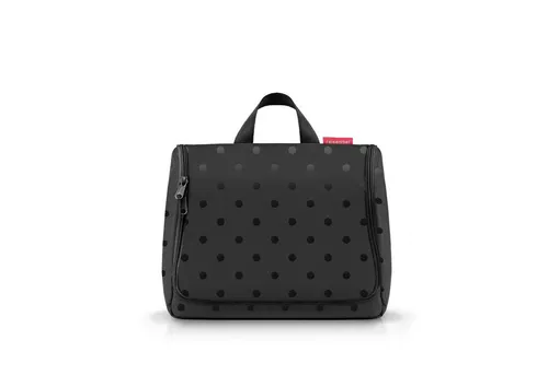 reisenthel Kulturbeutel toiletbag XL Glossy Dots Black - Reisetaschen: Geräumiger Kulturbeutel mit Haken zum Aufhängen, inklusive Spiegel und vielen Fächern für optimale Ordnung Ihrer Pflegeprodukte.
