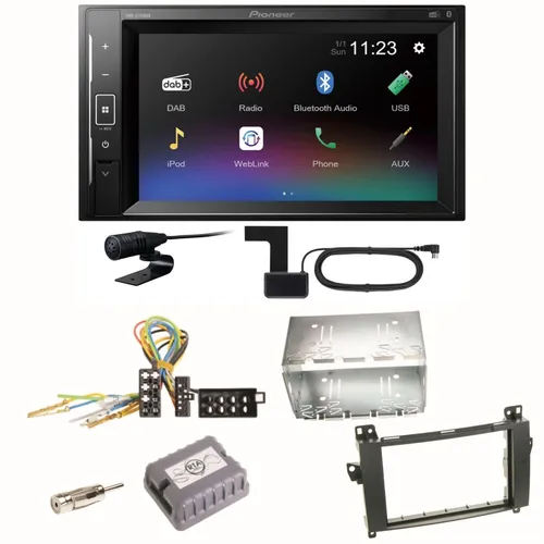 Pioneer DMH-A240DAB: DAB+ Bluetooth Einbauset für Mercedes Vito Viano W639 - Autoradio mit DAB+, Bluetooth und Touchscreen für Mercedes-Benz Vito und Viano - ideal für klare Klangqualität und freihändiges Telefonieren.