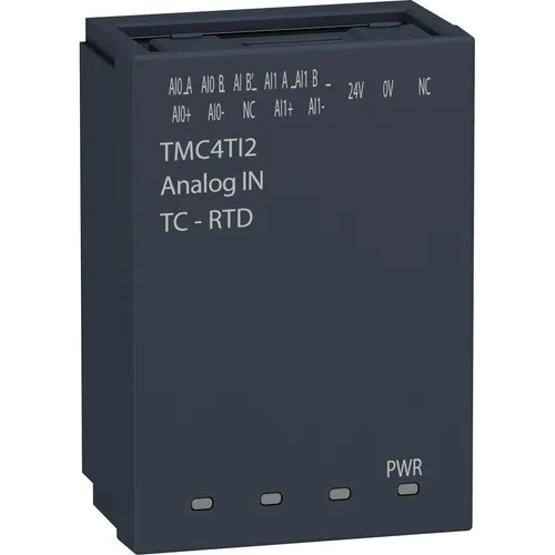 Schneider Electric TMC4TI2 Erweiterung Cartridge Ein-/Ausgangs-Module - SPS-Prozessoren mit 2 konfigurierbaren analogen Eingängen (14 Bit) und Schraubanschluss für zuverlässige elektrische Verbindungen.