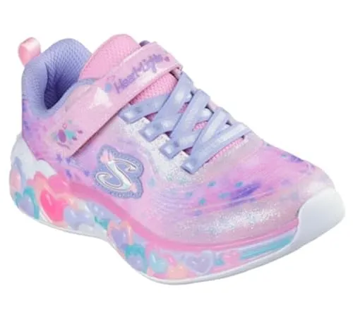Skechers ETERNAL HEART LIGHTS Lauflernschuh mit Blinkfunktion - Lauflernschuhe für Kinder mit Herz-Applikation und Blinkfunktion, ideal für kleine Entdecker. Größe 23, modisches Design in hellrosa-multi, perfekt für den ersten Schritt.