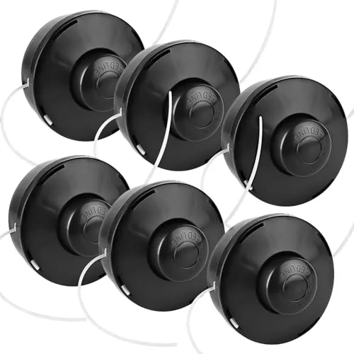 Forever Speed 6 X Doppelfadenkopf für Motorsense - Rasentrimmerspulen mit Tippautomatik, kompatibel mit allen Nemaxx Benzin Motorsensen, für effektive Unkrautentfernung und hohe Langlebigkeit dank strapazierfähigem Nylon.