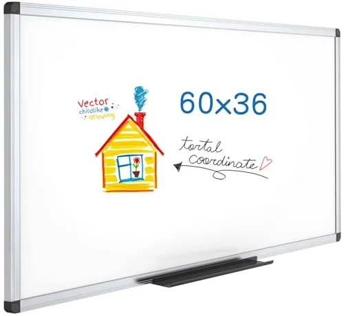 VIZ-PRO Whiteboard - mit Alurahmen, magnetisch - 150 x 90 cm