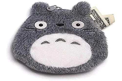 Sun Arrow Mein Nachbar Totoro-Plüsch Geldbeutel - Münzbörsen für Damen, hochwertige Plüsch-Geldbörse im Totoro-Design, offiziell lizenziert von Studio Ghibli, ideal für Anime-Fans und Sammler.